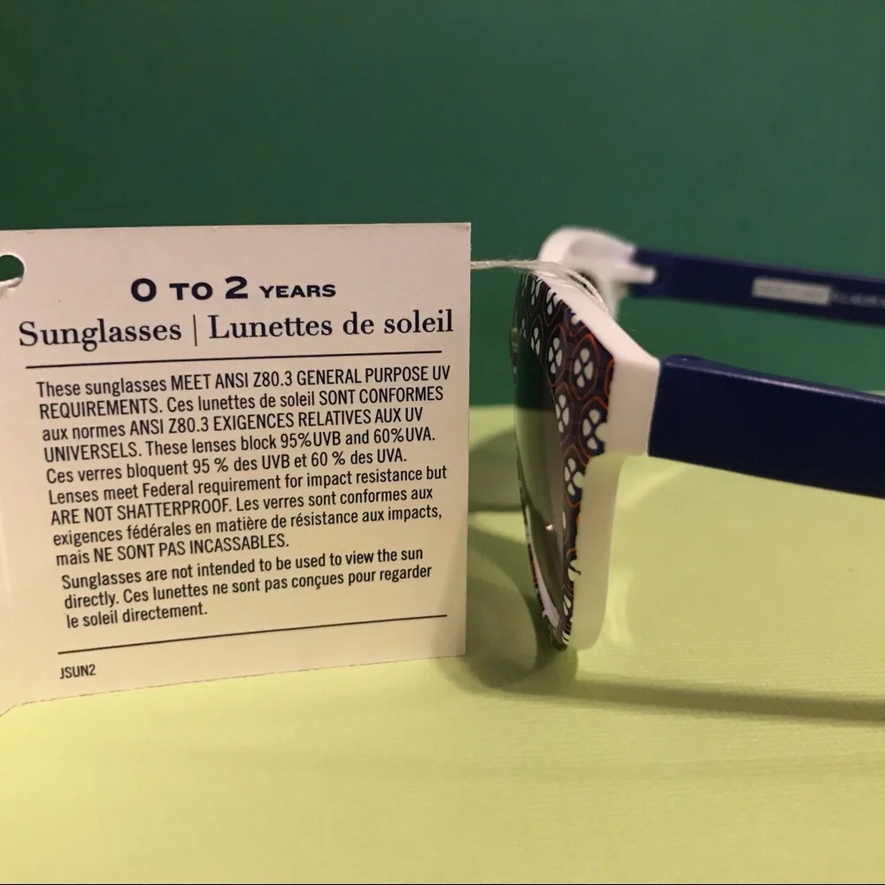 New Janie and Jack Sunglasses 0-2 yrs, block 95%UVB & 60%UVA. Blue, Red, White